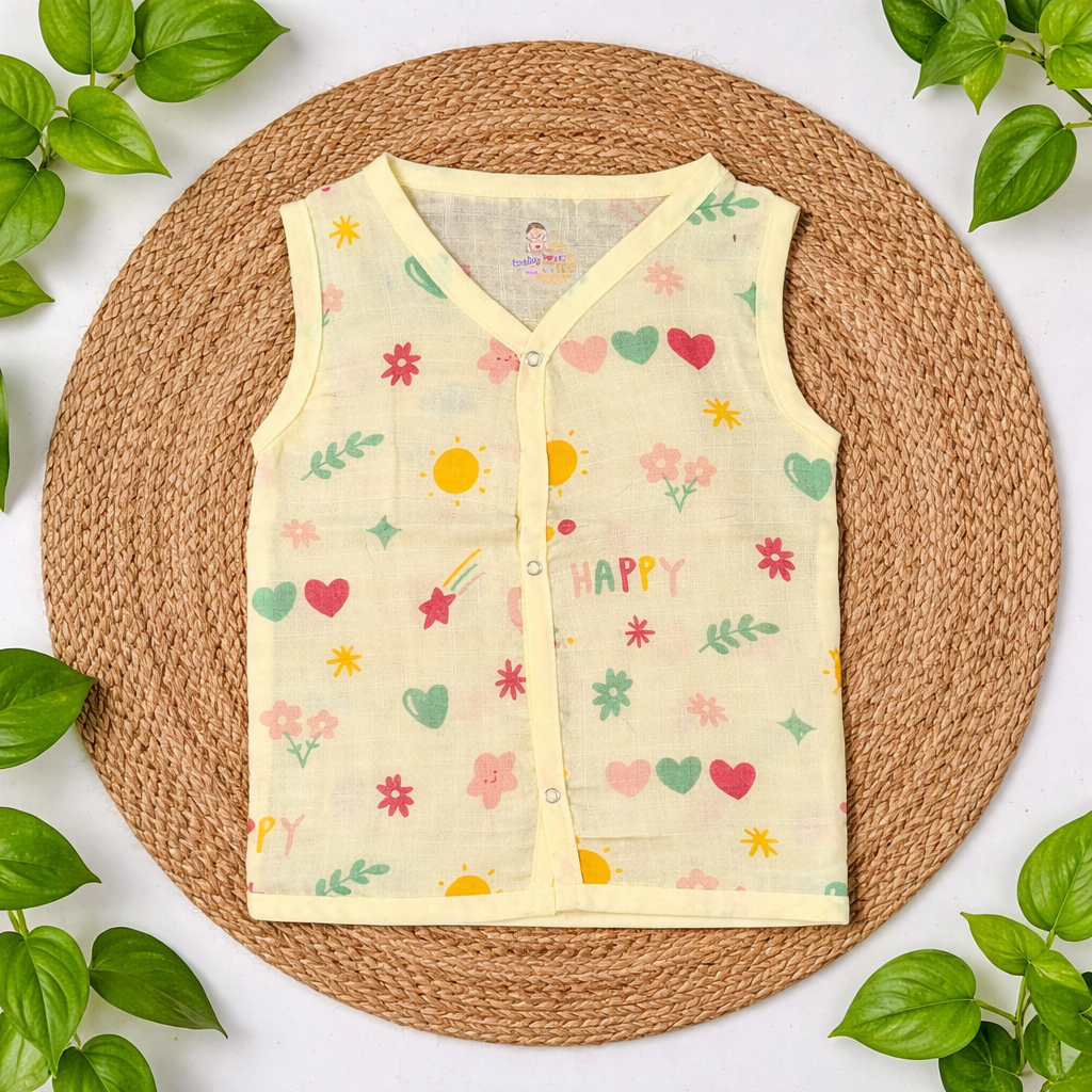 Nb to 24 Months Muslin Front Button Baby Jabla Printed
